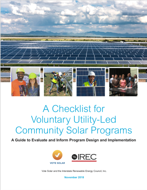 Checklist for Voluntary Utility-Led Community Solar Programs