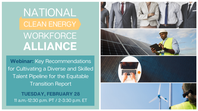 Webinar: Key Recommendations for Cultivating a Diverse and Skilled Talent Pipeline for the Equitable Transition